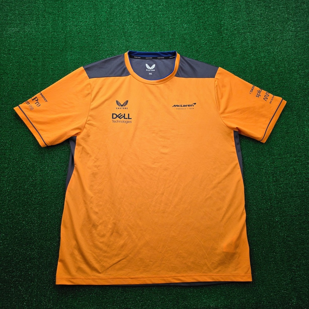 Castore McLaren Formula 1 Team Racing Performance Tshirt Mens 2XL Orange Gray